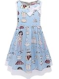 Bonny Billy Girl's O-neck Sleeveless Cotton Printed Dresses