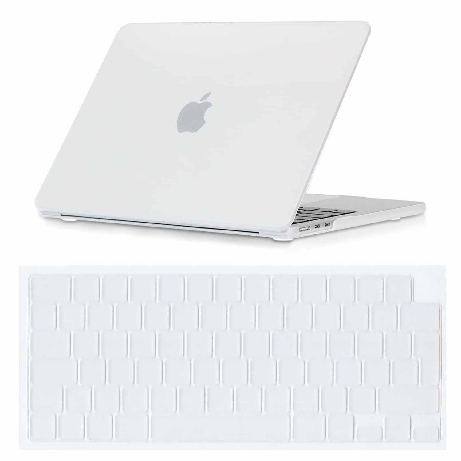 Se7enline Compatible with MacBook Air 15 inch Case M4 M3 M2 2025 2024 2023 for Mac Air 15.3 inch Model A2941/A3114/A3241 Matte Finish Laptop Hard Shell Case with Keyboard Cover Skin,Transparent