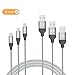 Mxstudio 3-Pack 6FT Micro USB Nylon Braided Cables High Speed Gray