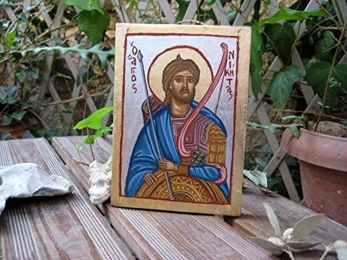 Icon of St Nicetas the Goth Nikitas byzantine icon for a home altar, shrine or icon corner