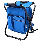 Genenic Backpack Chair,Portable Camping Stool,Foldable Chair with Double Layer Oxford Fabric Cooler Bag for Fishing,Beach,Camping,House and Outing
