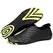 CIOR Men Women's Barefoot Quick-Dry Water Sports Aqua Shoes with 14 Drainage Holes for Swim, Walking, Yoga, Lake, Beach, Garden, Park, Driving,SYY04,w.black,45