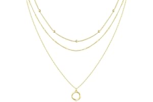 GECKOWI Gold Layered Necklaces for Women, 14K Dainty Gold Chain Necklace Women Trendy Cuban Link Paperclip Chain Toggle Clasp Necklace Fashion Chunky Jewelry for Women