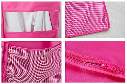 Kernorv Breathable Dust-proof Garment Bag, Environmental Zipper Suit Covers, 51" Foldable Dance Garment Bags with Clear Window for Dresses, Jacket, Storage or Travel (1 pack, Pink) - Thumbnail 3