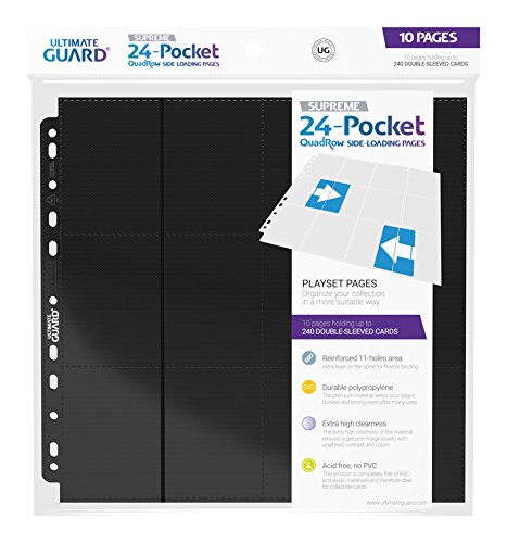 Ultimate Guard 24-Pocket QuadRow Pages Side-Loading Black (10) Raccoglitori