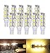Anxingo T10 921 194 Wedge RV Trailer LED Super Bright Warm White Bulbs 13-5050 SMD LED DC 12V (Pack of 10)