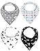 Baby Bandana Drool Bibs with Snaps For Boys & Girls Drooling and Teething, Unisex Set of 4 Absorbent Cotton Baby Gift Dribble Bibs By CAMIRUS (Black/White/Gray)