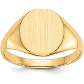 JewelryWeb 14k Yellow Gold Solid Brushed Polished Signet Ring Size 6 Ring for Women