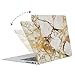 MOSISO Compatible with MacBook Air 13 inch Case (Models: A1369 & A1466, Older Version 2010-2017 Release), Plastic Pattern Hard Shell Case & Keyboard Cover & Screen Protector, White & Gold Marble