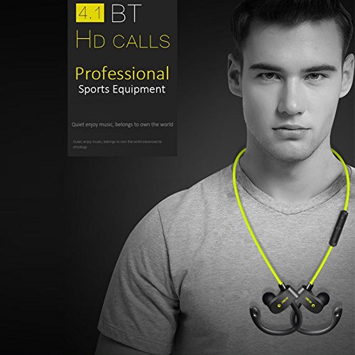 Bluetooth Headsets,XPLUS Wireless Bluetooth Headphones with Mic Bass Noise Cancelling, New Trent Bluetooth Sport HD Stereo Headset In-ear Earbuds Earphones with Flexible Ear Hooks (Green)