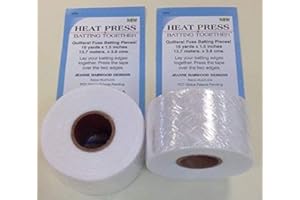 HEAT PRESS BATTING TOGETHER 1.5" 1 1/2" Fusible Batting Tape 2 Pack