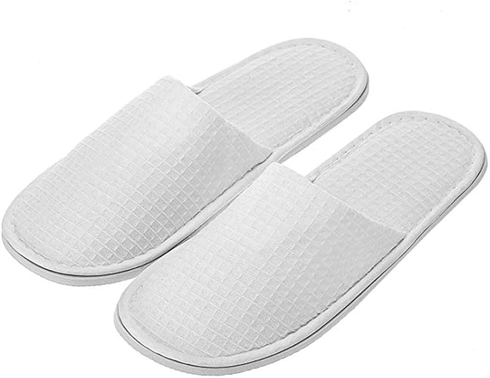 white spa slippers