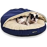 Amazon Basics Cozy Pet Cave Bed for Dog, Large 35 x 35 x 13 Inches, Blue