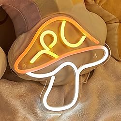 Chi-buy LED Neon Mushroom Cute Neon Sign, USB