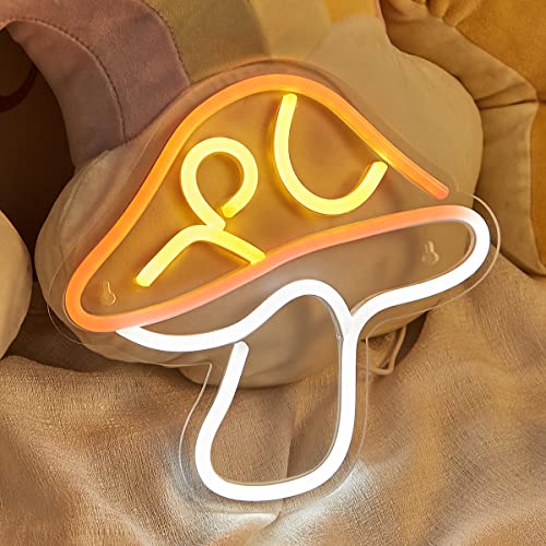 Chi-buy LED Neon Mushroom Cute Neon Sign, USB