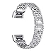 bayite Metal Bands Compatible with Fitbit Charge 2, Replacement Bracelet Adjustable Women Rhinestone, Silver