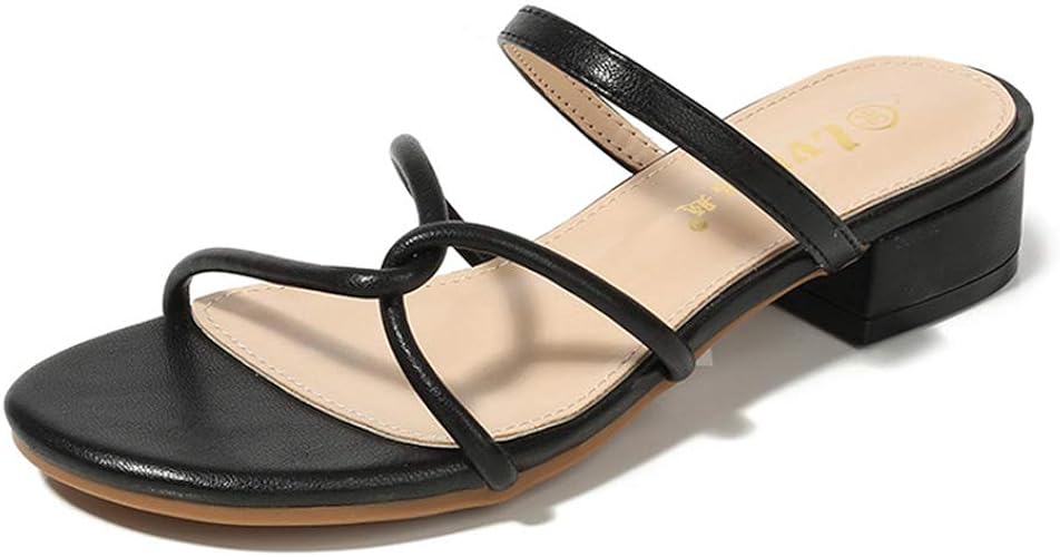 Amazon Merryco ビーチサンダル レディース オフィスサンダル ローヒール クロスストラップ スリッパタイプ チャンキー 3cm 走れる 歩きやすい お出かけ 水遊び 砂遊び 夏 サマー オープントゥ 大きいサイズ 黒 ベージュ Merryco ファッションサンダル