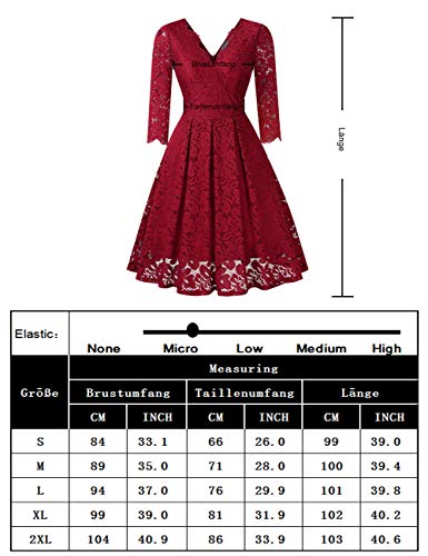 KOJOOIN Damesjurken Feestelijke Kanten Jurk Avondjurken Vintage Baljurk Korte A-lijn Cocktailjurk - Image 8