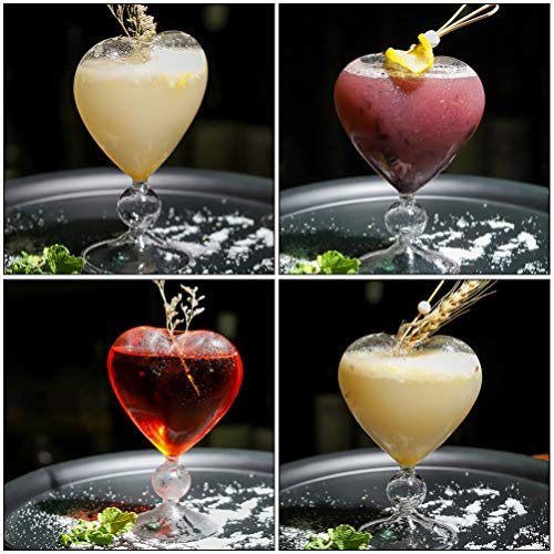 Cabilock Saft Gläser Herz Trinkgläser Cocktailgläser Wassergläser Saftgläser Glas Eisschalen Eisbecher Eisgläser… – Bild 3