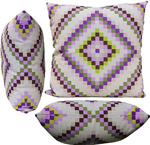 Paradise Almost Amish 22 inch Designer Geometric Throw Pillow Contemporary Multi Color Original Graphic Modern Quilt Print 45% Recycled Eco Canvas Made in the USA