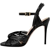 Richealnana Women's Strappy High Heel Sandals-Stiletto Heels with Braided Knot Design, Ankle Strap Open Toe Dress Shoes for Wedding, Party, Evening