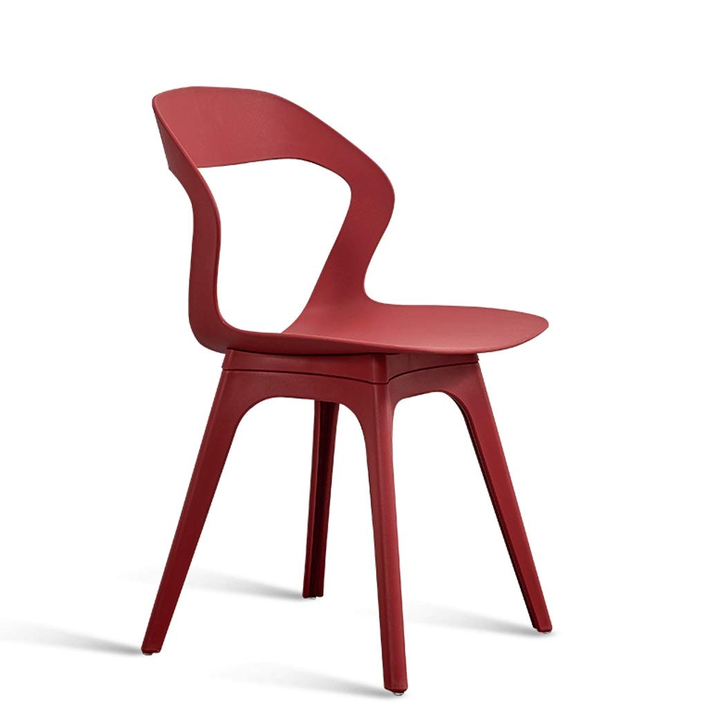 Qendsx Plastic Chair Nordic Casual Dining Chair Hollow Backrest Stool Comfortable Backrest Color Gray