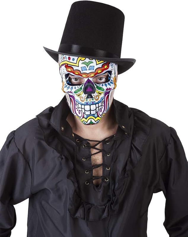 Rubis do Dia dos Mortos Máscara de Caveira de Katrin para adultos, Máscara de Esqueleto, Rubis Oficiais para o Halloween, Carnaval e Festas