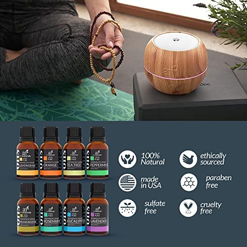 artnaturals Essential Oils and Diffuser GiftSet (150ml TankLight