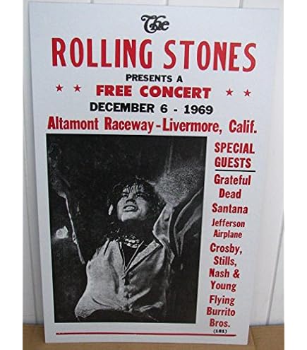 Amazon.com: The Rolling Stones Altamont Concert Poster 11 X 17