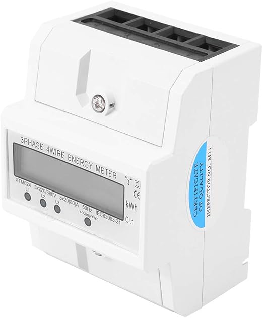 Sileduove Dreiphasen-Energiezähler KWS-306 - Digitaler Stromzähler Mit LCD Display Für Schienenmontage