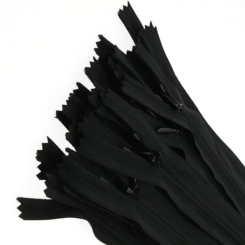 Photo 1 of 16 Inch Nylon Invisible Zipper, Close End Hidden Zipper for Sewing, Handmade, Clothes, Garment, Bags, Home Textile, Tailor Sewer Crafter's Special (25PCS, Black) YIGUANXIN