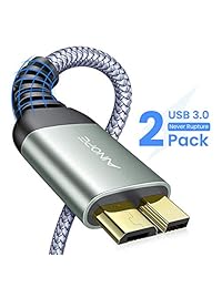 USB 3.0 Micro Cable, (2 Pack 3.3ft+6.6ft) Seagate External Hard Drive Cable, A-Male to Micro-B, AINOPE Nylon Braided Seagate Cord,Compatible with Samsung Galaxy Note 3 S5 WD Hard Drive, etc