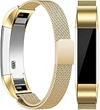 Fitbit Alta Band,Vancle Alta HR Milanese Loop Stainless Steel Metal Replacement Accessories Wristband Strap with Magnet Lock for Fitbit Alta HR 2017 / Fitbit Alta 2016 (No Tracker) (Gold)