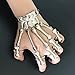 FEFE Skull Fingers Metal Skeleton Slave Bracelet Ring Gothic Halloween