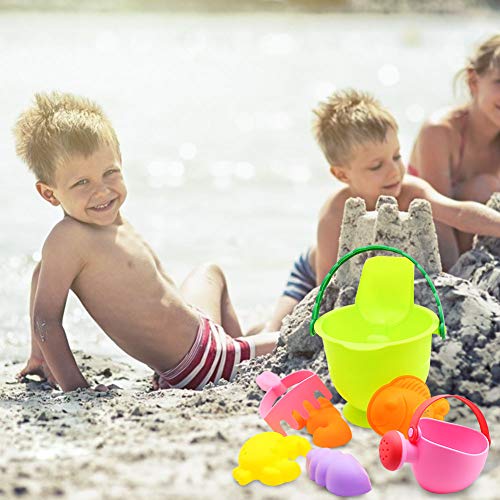3 otters Kids Beach Sand Toy Set, 8PCS Sand Toys Beach Toys Sandbox Toys, Kids Outdoor Toys