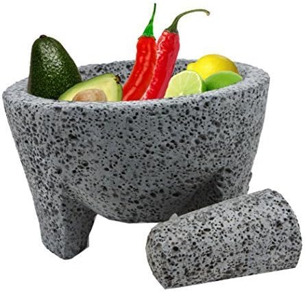 TLP Molcajete authentic Handmade Mexican Mortar and Pestle 8.5 by TheLatinProducts