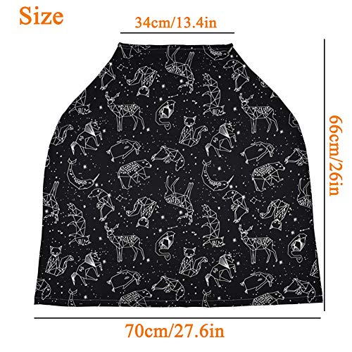 Nursing Cover Carseat Canopy, Rquite Car Seat Covers for Babies Mom Breastfeeding Scarf Infant Multi Use Cover Ups for Baby Stroller & Shopping Cart & Feeding High Chair -Large Size for Girl Boy