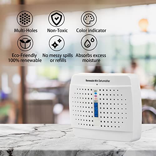 Rechargeable Small Dehumidifier, Moisture Absorber for Closed Spaces