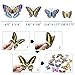 48 PCS 3D Luminous Double Wing Colorful Butterfly Wall Stickers DIY Art Rainbow Decor Crafts for Party Cosplay Wedding Offices Bedroom Living Room Magnets and Glue Sticker Set