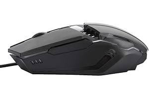 SUNGOOYUE S200 Gaming Mouse with RGB Lighting, 1600 DPI Optical Sensor, 4 Buttons, Ergonomic Wired Design, 3-Level Adjustable