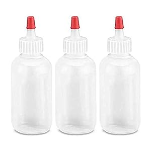 Boston Round Squeezable Bottles - 2 Ounces - Pack of 3 Count - Perfect Stix - Great for Arts and Crafts, Tie Dye, Food Coloring - FDA Compliant