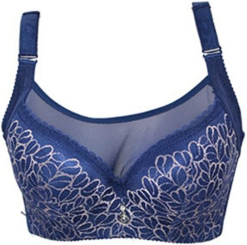 Kin Bobo Women Sexy lace bra Push Up bra underwear Intimates lingerie darkblue 36