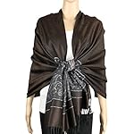 Achillea Women's Two Toned Paisley Lurex Jacquard Pashmina Shawl Wrap Scarf Achillea Women's Two Toned Paisley Lurex Jacquard Pashmina Shawl Wrap Scarf