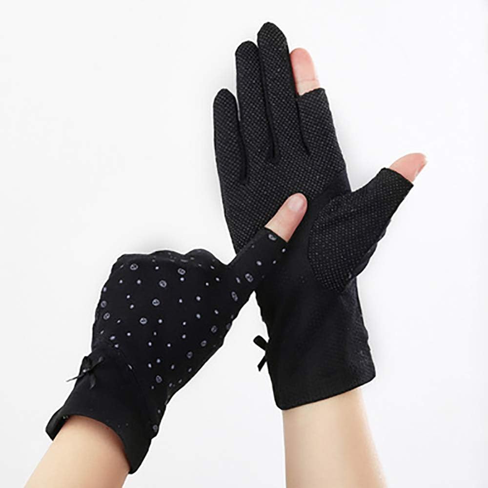 Sunblock Fingerless Gloves Summer Nonslip UV Protection Driving Gloves (Screentouch