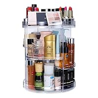 Benbilry 360 Degree Rotating Makeup Organizer Adjustable Multi-Function Cosmetic Storage Box with Large Capacity, Fits Different Types of Cosmetics and Accessories