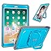 Fintie Case for iPad 6th / 5th Generation (2018/2017), iPad Air 2 / Air 1 (9.7 Inch) - [Tuatara Magic Ring] 360 Degree Rotating Grip Stand Shockproof Rugged Cover with Screen Protector, Blue