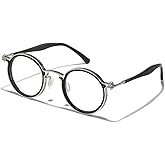 JOLLYNOVA Tel Retro Oval Small Prescription Glasses Frame Man,Metal Acetate Eyeglasses 47-26-150mm