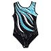 ESHOO Girls One-Piece Striped Gymnastics Ballet Leotards Shinning Diamond Embroidered