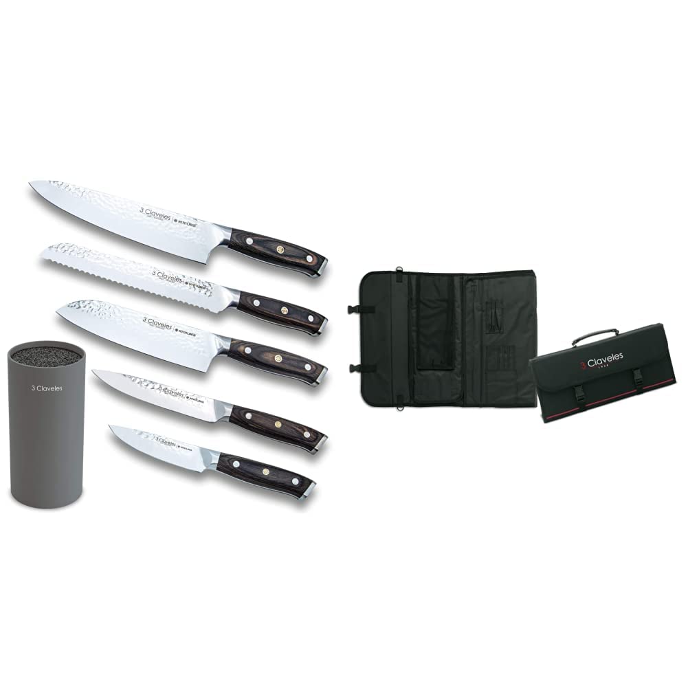 3-Claveles-Juego-de-5-cuchillos-de-cocina-profesionales-de-acero-inoxidable-cuchillos-de-cocinero-con-soporte-cuchillos