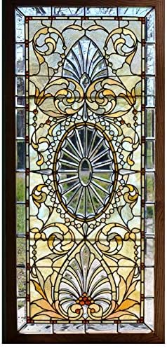 dalongshan Door Sticker Stained Glass With Bevels Door Sticker For Bedroom Living Room Gift Art Pvc Waterproof Decal Door Wrap 77 * 200Cm